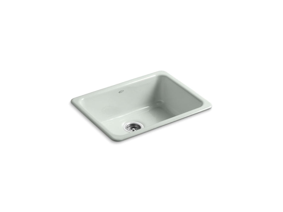 KOHLER K-6585 Iron/Tones 24-1/4" top-/undermount single-bowl bar sink, sea salt