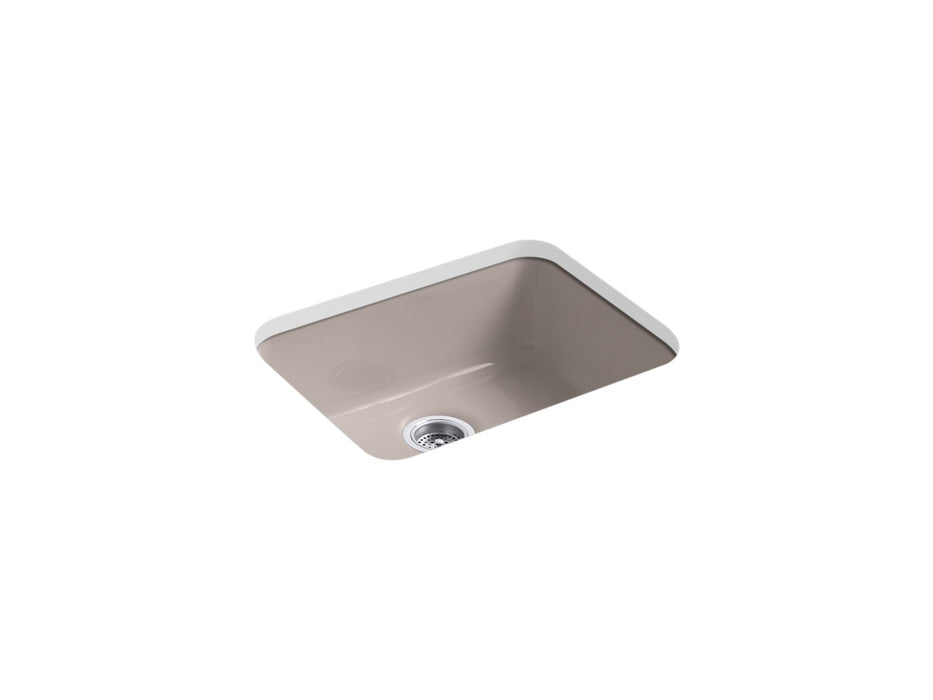 KOHLER K-6585 Iron/Tones 24-1/4" top-/undermount single-bowl bar sink, truffle