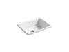 KOHLER K-6585 Iron/Tones 24-1/4" top-/undermount single-bowl bar sink, white