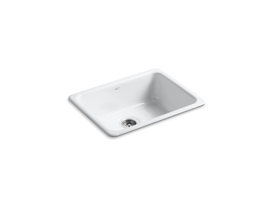 KOHLER K-6585 Iron/Tones 24-1/4" top-/undermount single-bowl bar sink, white