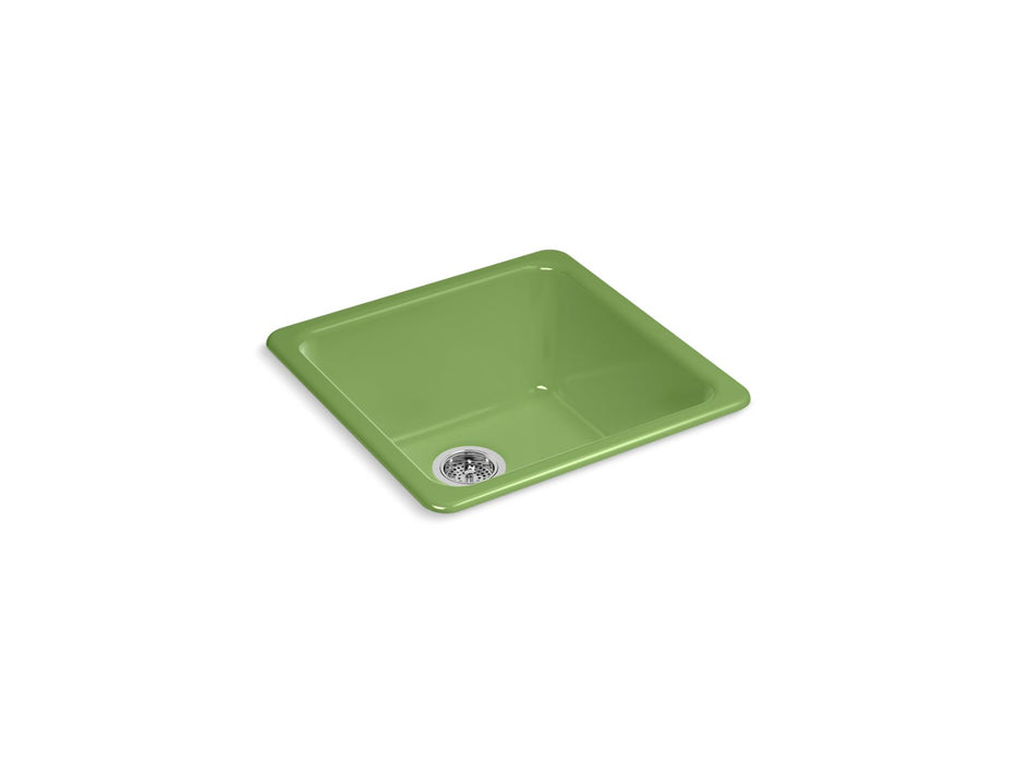 KOHLER K-6587 Iron/Tones 21" top-/undermount single-bowl bar sink, fresh green
