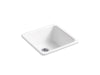 KOHLER K-6587 Iron/Tones 21" top-/undermount single-bowl bar sink, white