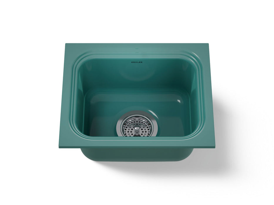 KOHLER K-6589-U Northland 15" undermount single-bowl bar sink, teal