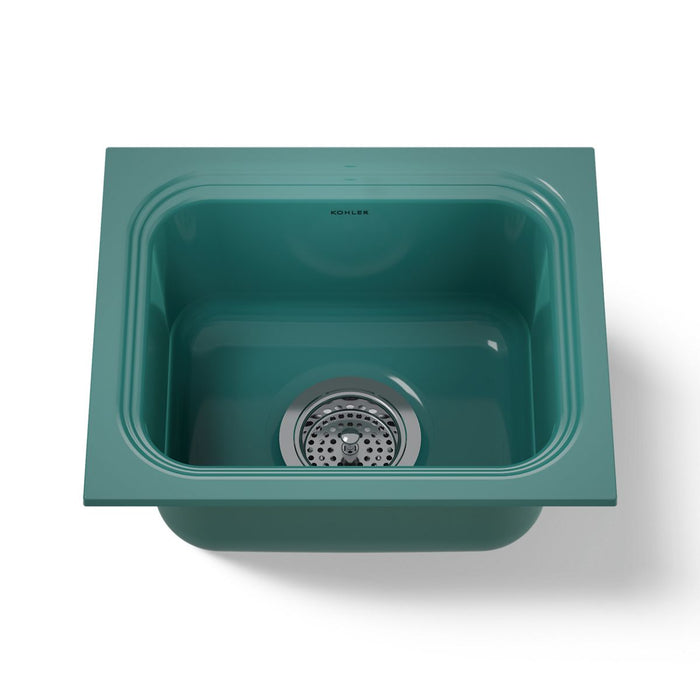 KOHLER K-6589-U Northland 15" undermount single-bowl bar sink, teal - view 5