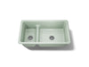 KOHLER K-6625 Iron/Tones Smart Divide 33" top-/undermount double-bowl kitchen sink, aspen green
