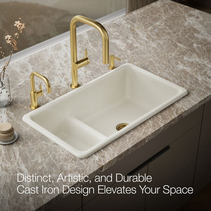 KOHLER K-6625 Iron/Tones Smart Divide 33" top-/undermount double-bowl kitchen sink