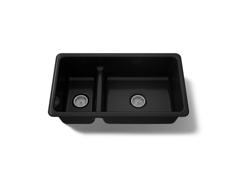 KOHLER K-6625 Iron/Tones Smart Divide 33" top-/undermount double-bowl kitchen sink