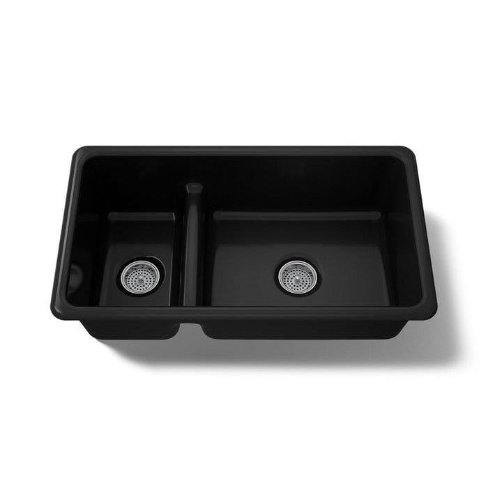 KOHLER K-6625 Iron/Tones Smart Divide 33" top-/undermount double-bowl kitchen sink