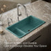 KOHLER K-6625 Iron/Tones Smart Divide 33" top-/undermount double-bowl kitchen sink, teal - view 3