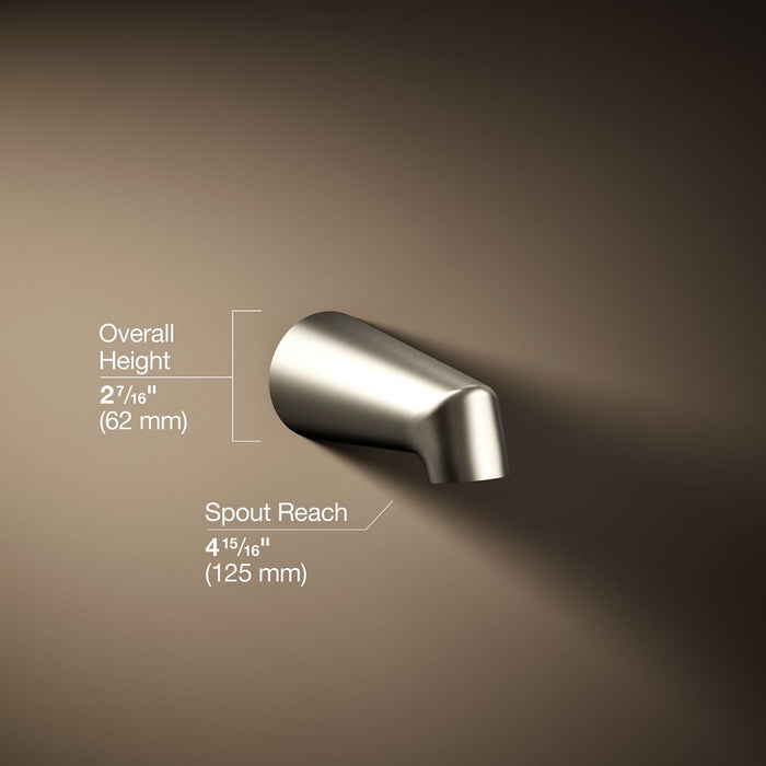 KOHLER K-6854 Antique 4-7/8" non-diverter bath spout, vibrant brushed nickel - view 2