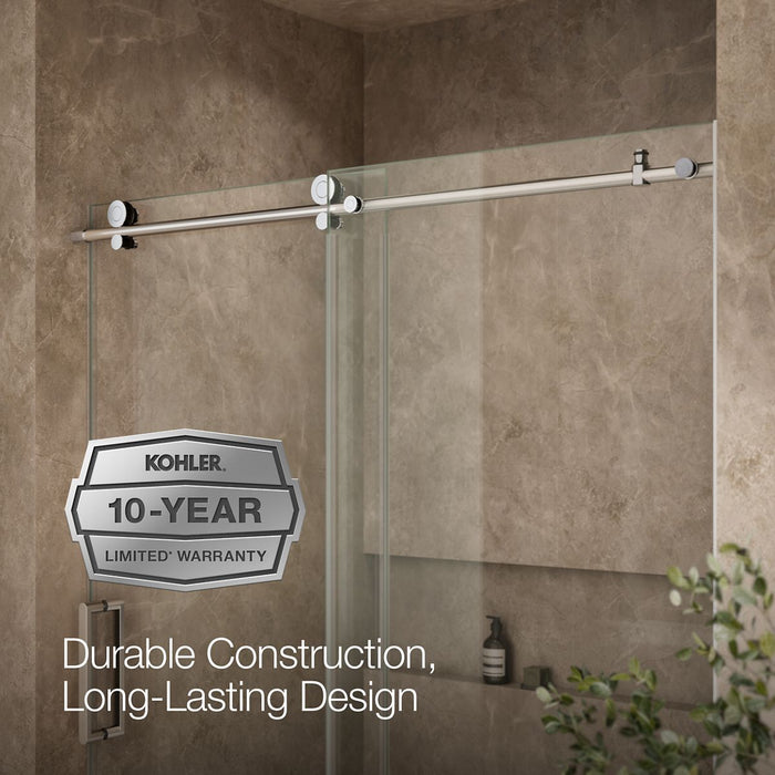 KOHLER K-701694-L Composed 62" H sliding bath door with 3/8"-thick glass