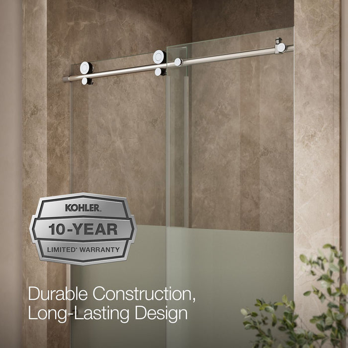 KOHLER K-701695-G81 Composed 78" H sliding shower door with 3/8"-thick glass, bright polished silver - view 5