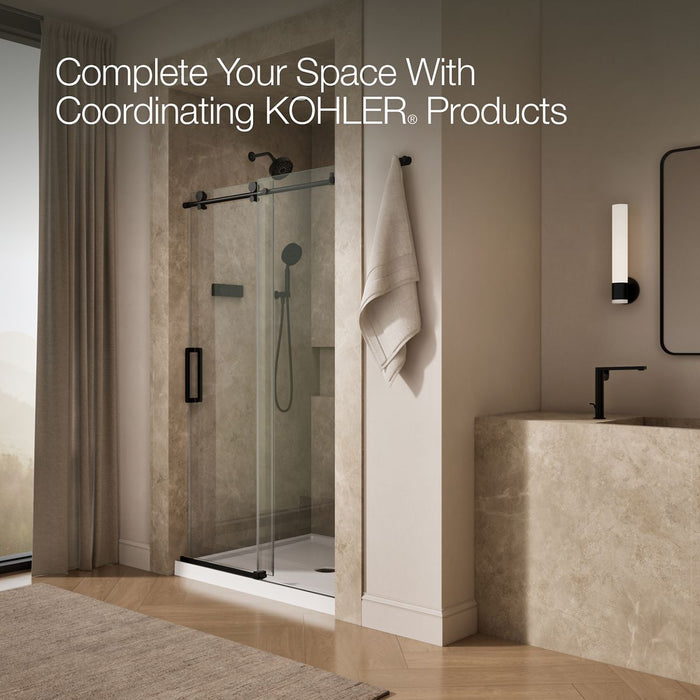 KOHLER K-701695-L Composed Sliding shower door, 78" H x 44-1/8 - 47-7/8" W, with 3/8" thick Crystal Clear glass, matte...
