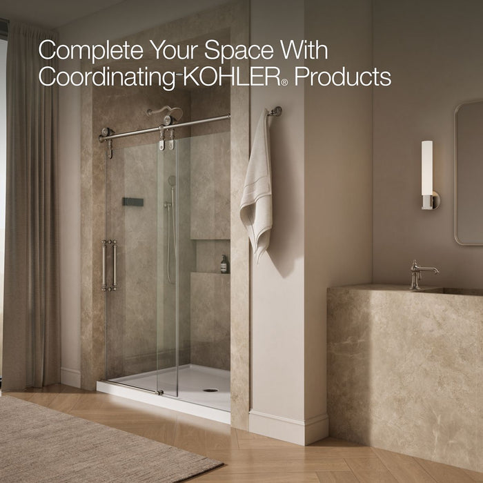 KOHLER K-701724-10L Artifacts 80-7/8" H sliding shower door with 3/8"-thick glass, vibrant brushed nickel - view 5