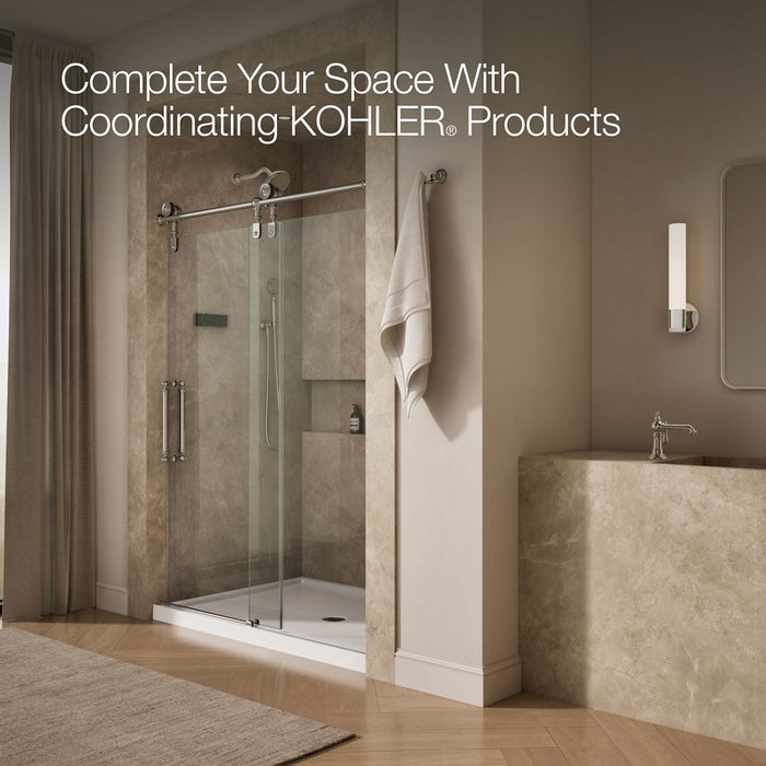 KOHLER K-701724-10L Artifacts 80-7/8" H sliding shower door with 3/8"-thick glass, vibrant polished nickel - view 5