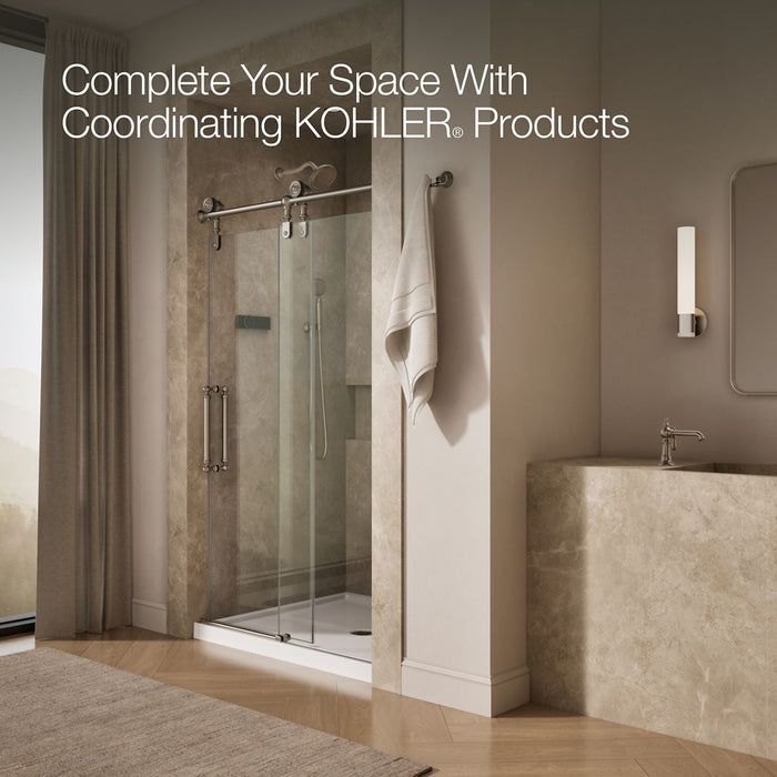 KOHLER K-701726-10L Artifacts 80-7/8" H sliding shower door with 3/8"-thick glass, vibrant brushed nickel - view 5