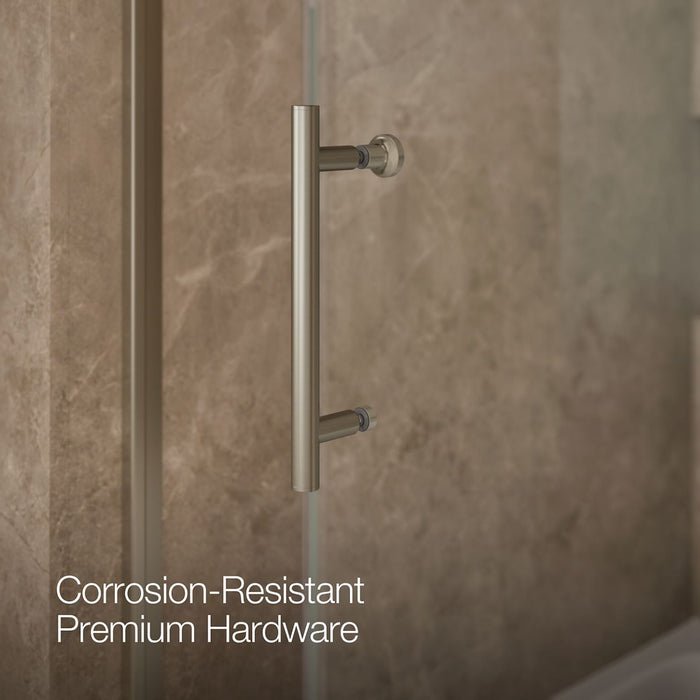 KOHLER K-702253-10L Rely 62-1/2" H sliding bath door with 3/8"-thick glass, anodized brushed nickel - view 5