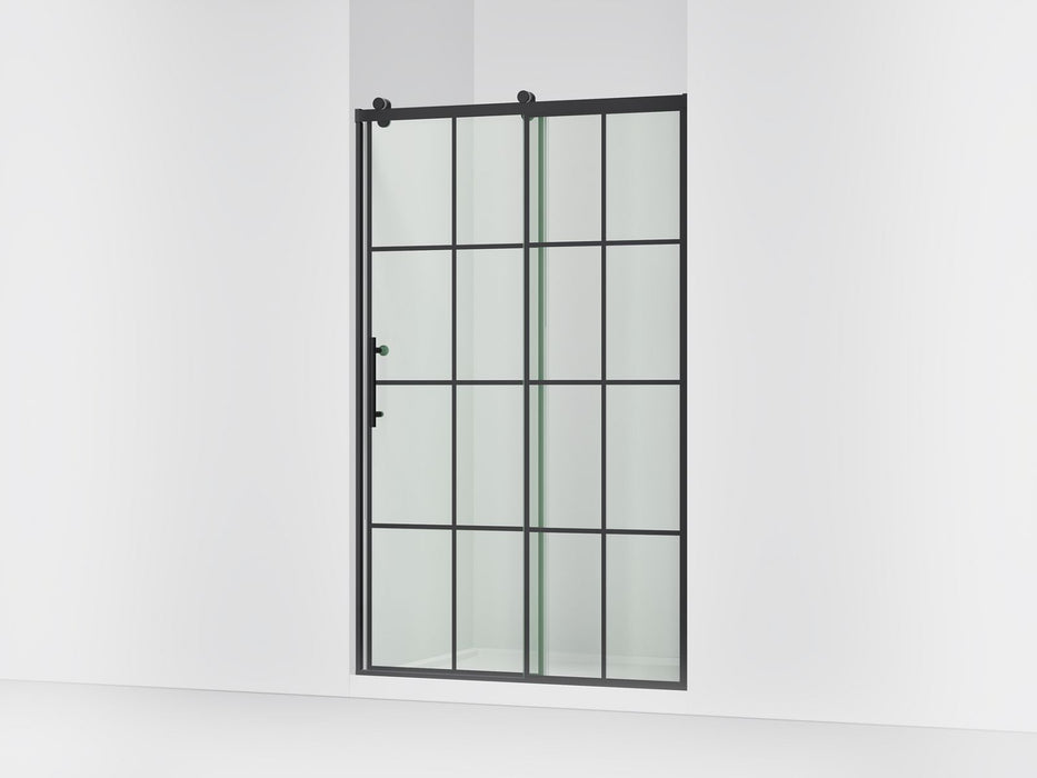 KOHLER K-702254-10G79 Rely 77" H sliding shower door with 3/8"-thick glass, matte black