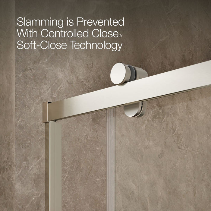 KOHLER K-702254-10G81 Rely 77" H sliding shower door with 3/8"-thick glass, anodized brushed nickel - view 5