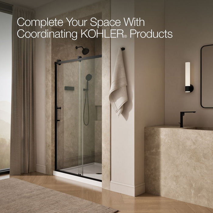 KOHLER K-702254-10L Rely 77" H sliding shower door with 3/8"-thick glass, matte black - view 5