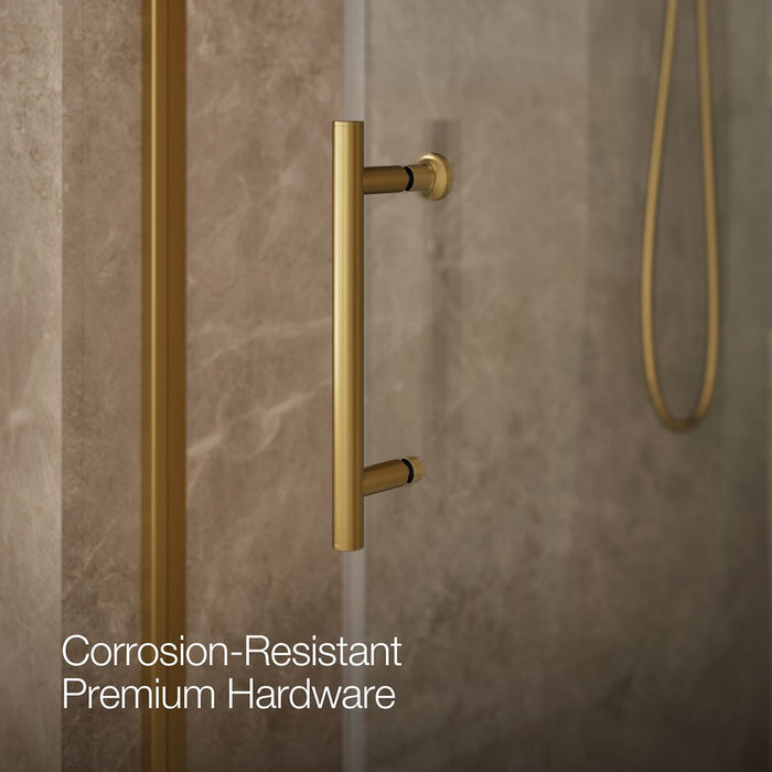 KOHLER K-702254-10L Rely 77" H sliding shower door with 3/8"-thick glass, vibrant brushed moderne brass - view 5