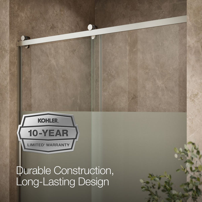KOHLER K-702256-10G81 Rely 77" H sliding shower door with 3/8"-thick glass, anodized brushed nickel - view 5