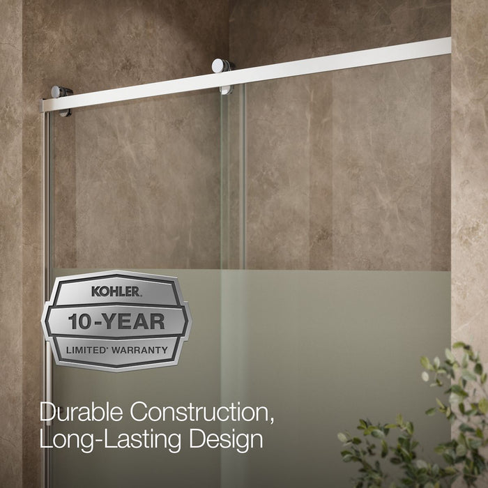 KOHLER K-702256-10G81 Rely 77" H sliding shower door with 3/8"-thick glass, bright polished silver - view 5