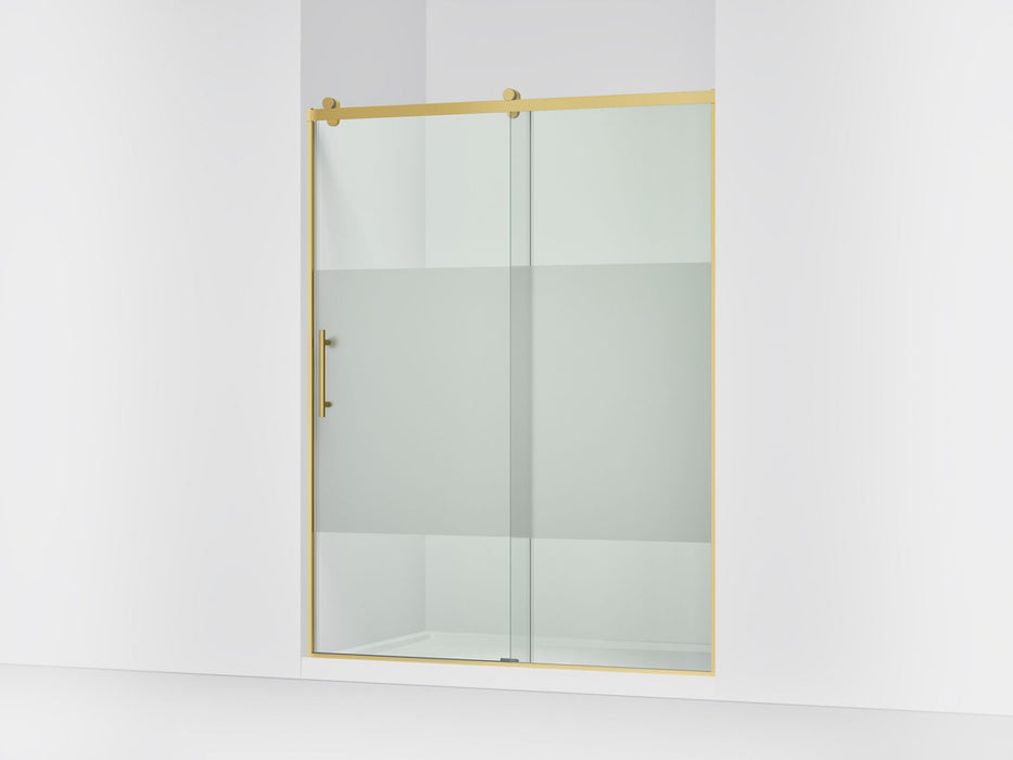 KOHLER K-702256-10G81 Rely 77" H sliding shower door with 3/8"-thick glass, vibrant brushed moderne brass