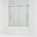 KOHLER K-702419-L Levity Plus Frameless sliding bath door, 61-9/16" H x 56-5/8 - 59-5/8" W, with 5/16"-thick Crystal...