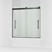 KOHLER K-702419-L Levity Plus Frameless sliding bath door, 61-9/16" H x 56-5/8 - 59-5/8" W, with 5/16"-thick Crystal...