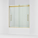 KOHLER K-702419-L Levity Plus Frameless sliding bath door, 61-9/16" H x 56-5/8 - 59-5/8" W, with 5/16"-thick Crystal...