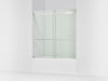 KOHLER K-702420-L Levity Plus Frameless sliding bath door, 61-9/16" H x 56-5/8 - 59-5/8" W, with 5/16"-thick Crystal...