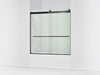 KOHLER K-702420-L Levity Plus Frameless sliding bath door, 61-9/16" H x 56-5/8 - 59-5/8" W, with 5/16"-thick Crystal...