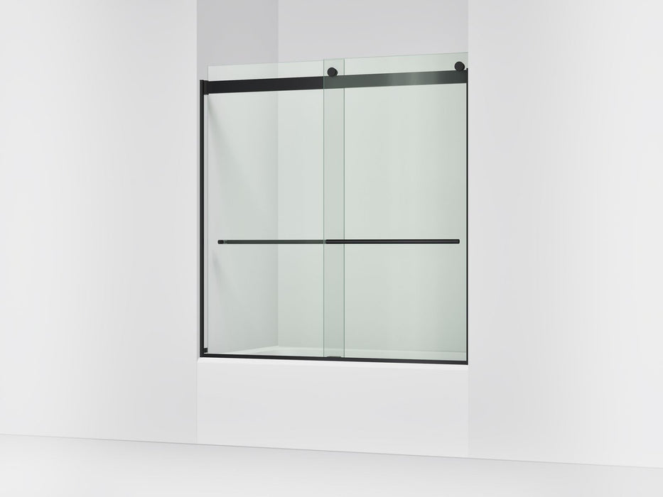 KOHLER K-702420-L Levity Plus Frameless sliding bath door, 61-9/16" H x 56-5/8 - 59-5/8" W, with 5/16"-thick Crystal...