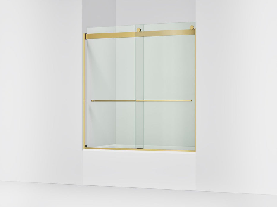 KOHLER K-702420-L Levity Plus Frameless sliding bath door, 61-9/16" H x 56-5/8 - 59-5/8" W, with 5/16"-thick Crystal...