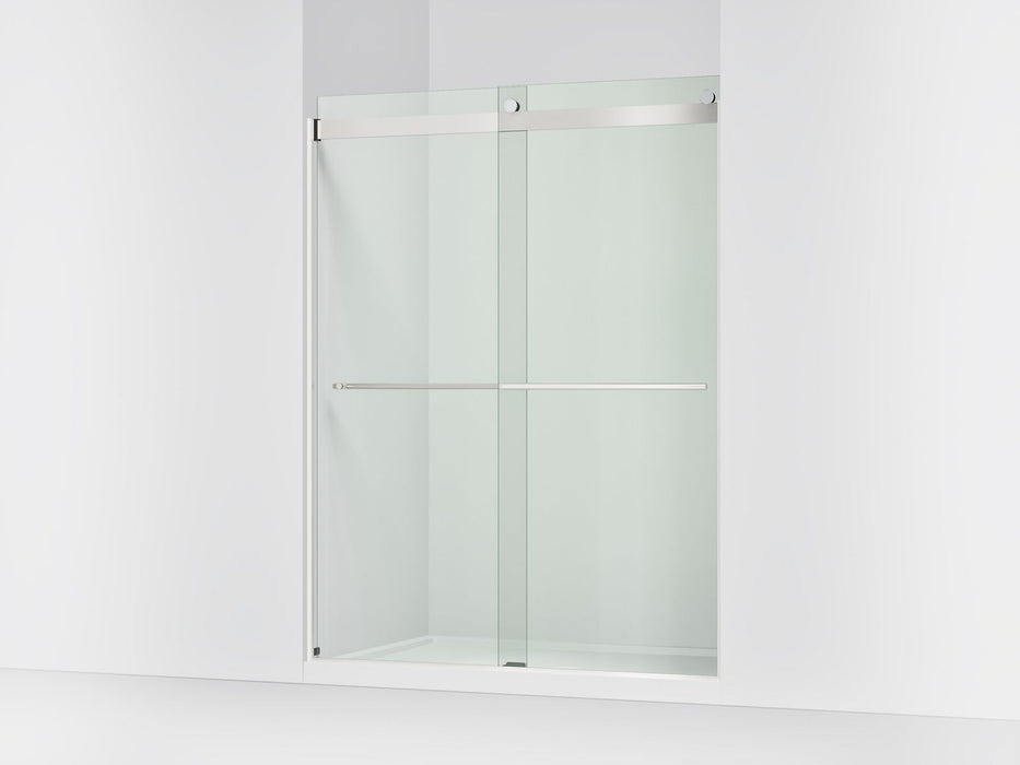 KOHLER K-702424-L Levity Plus Frameless sliding shower door, 77-9/16" H x 56-5/8 - 59-5/8" W, with 5/16"-thick Crystal...