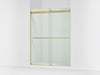 KOHLER K-702424-L Levity Plus Frameless sliding shower door, 77-9/16" H x 56-5/8 - 59-5/8" W, with 5/16"-thick Crystal...