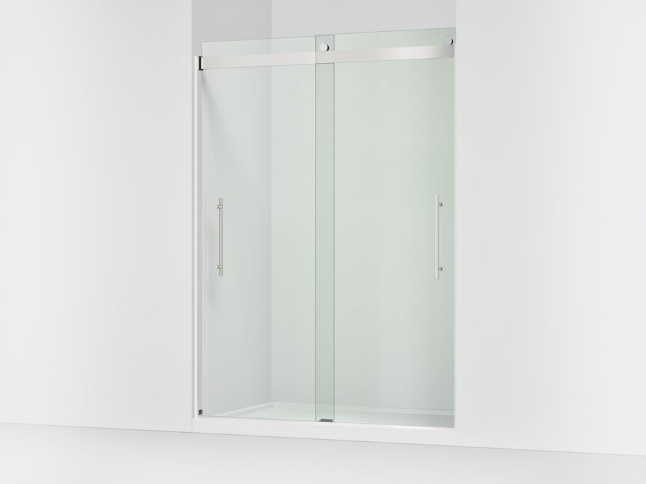 KOHLER K-702429-L Levity Plus Frameless sliding shower door, 81-5/8" H x 56-5/8 - 59-5/8" W, with 3/8"-thick Crystal...