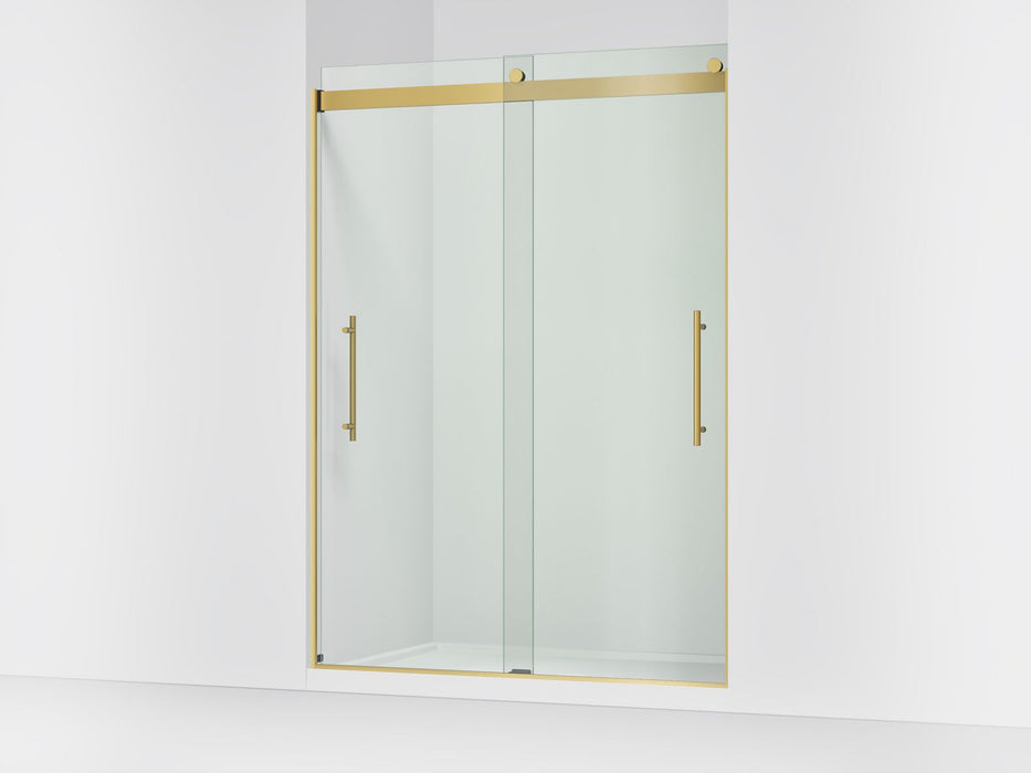 KOHLER K-702429-L Levity Plus Frameless sliding shower door, 81-5/8" H x 56-5/8 - 59-5/8" W, with 3/8"-thick Crystal...