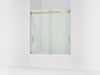 KOHLER K-706000-L Levity 62" H sliding bath door with 1/4"-thick glass, anodized brushed bronze