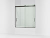 KOHLER K-706000-L Levity 62" H sliding bath door with 1/4"-thick glass, anodized dark bronze