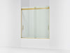 KOHLER K-706000-L Levity 62" H sliding bath door with 1/4"-thick glass, vibrant brushed moderne brass