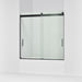 KOHLER K-706002-L Levity Sliding bath door, 59-3/4" H x 56-5/8 - 59-5/8" W, with 1/4" thick Crystal Clear glass, matte black