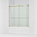 KOHLER K-706004-L Levity Sliding bath door, 62" H x 56-5/8 - 59-5/8" W, with 1/4" thick Crystal Clear glass, anodized...