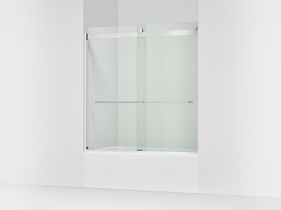 KOHLER K-706004-L Levity Sliding bath door, 62" H x 56-5/8 - 59-5/8" W, with 1/4" thick Crystal Clear glass