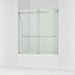 KOHLER K-706004-L Levity Sliding bath door, 62" H x 56-5/8 - 59-5/8" W, with 1/4" thick Crystal Clear glass, matte nickel