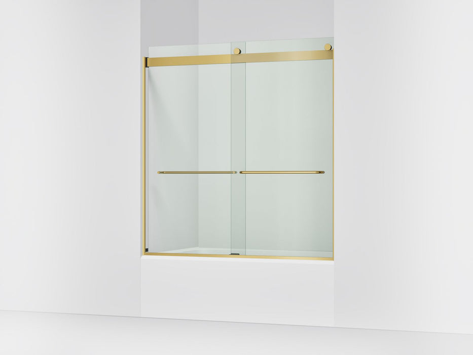 KOHLER K-706004-L Levity Sliding bath door, 62" H x 56-5/8 - 59-5/8" W, with 1/4" thick Crystal Clear glass, vibrant...