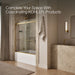 KOHLER K-706004-L Levity Sliding bath door, 62" H x 56-5/8 - 59-5/8" W, with 1/4" thick Crystal Clear glass, vibrant...