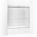 KOHLER K-706005-D3 Levity Sliding bath door, 59-3/4" H x 54 - 57" W, with 1/4" thick Frosted glass, bright silver