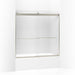 KOHLER K-706005-D3 Levity Sliding bath door, 59-3/4" H x 54 - 57" W, with 1/4" thick Frosted glass, matte nickel